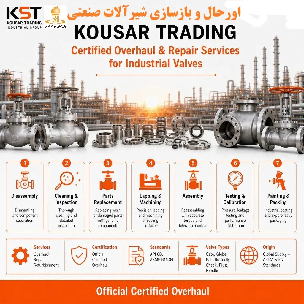 اورهال شیرآلات صنعتی Overhaul Valve Repair بازسازی تعمیر شیر نفت گاز پتروشیمی پالایشگاه
